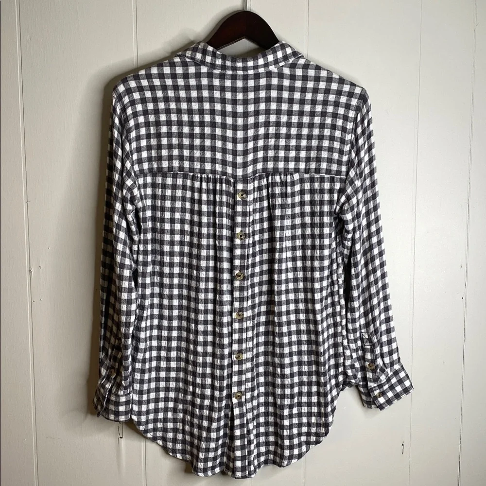 Anthropologie Isadora Plaid‎ Flannel Button Down Shirt XS Autumn long sleeve